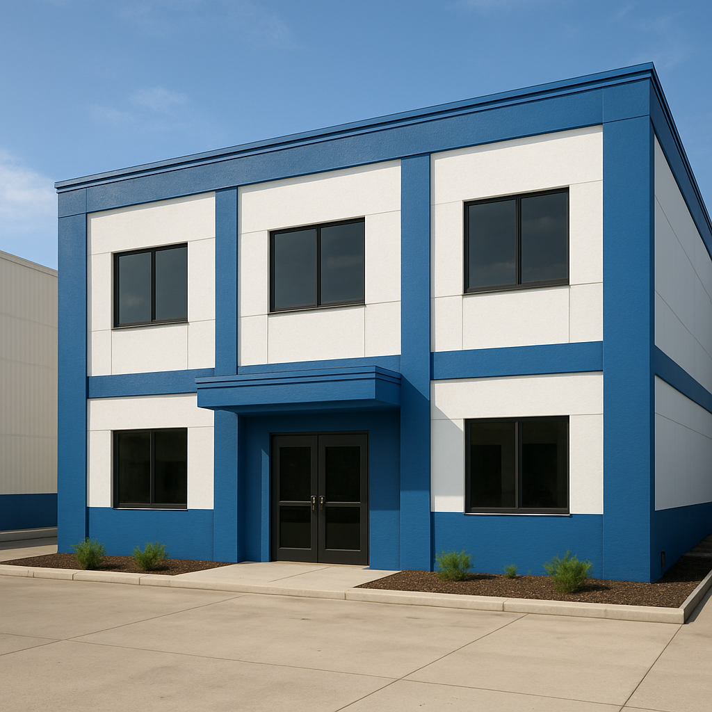 Commercial building with fresh paint