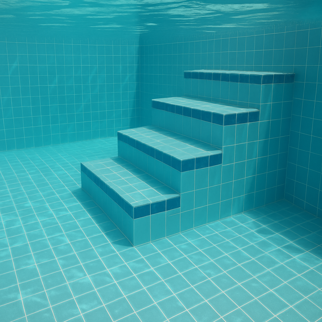 Underwater stairs in a pool