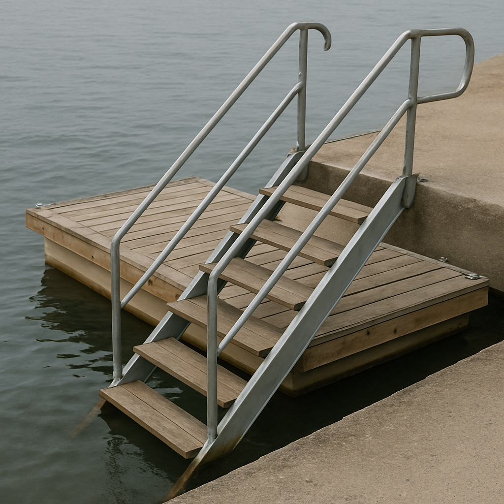 Floating dock stairs