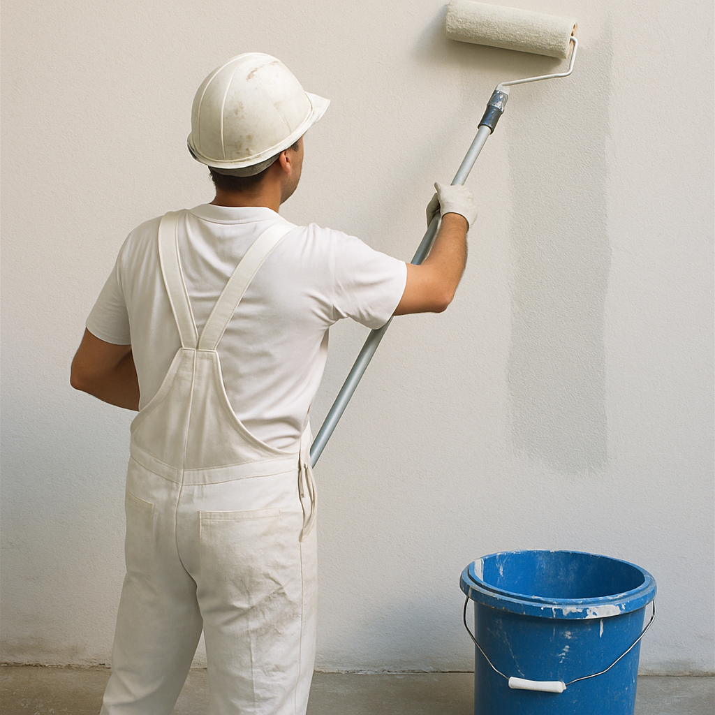 Commercial painting in progress