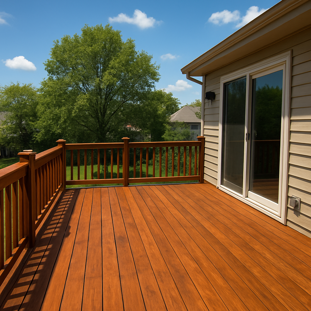 A beautifully stained deck in Kansas City